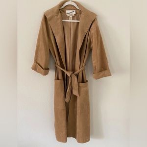 Vintage Camel Suede Audrey Hepburn Trench Coat